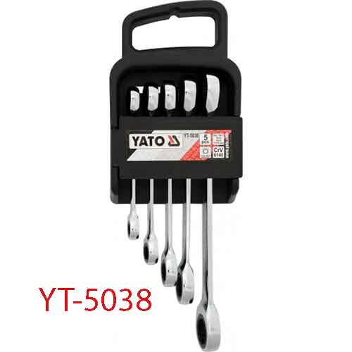 5 cái Bộ cờ lê 2 đầu vòng tự động (bóng) hệ mét YATO YT-5038