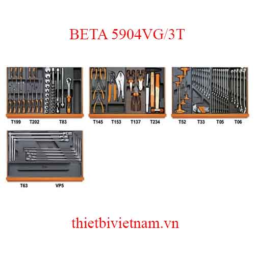 ASSORTMENT OF 102 TOOLS BETA MODEL 5904VG/3T