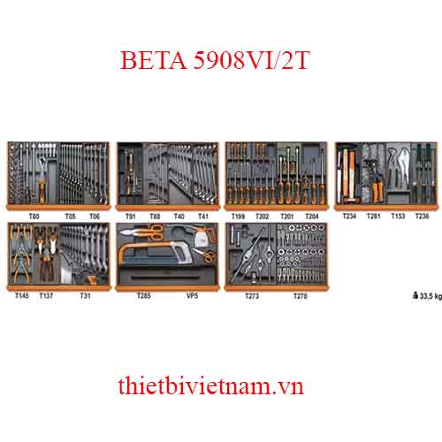 ASSORTMENT OF 232 TOOLS BETA MODEL 5908VI/2T