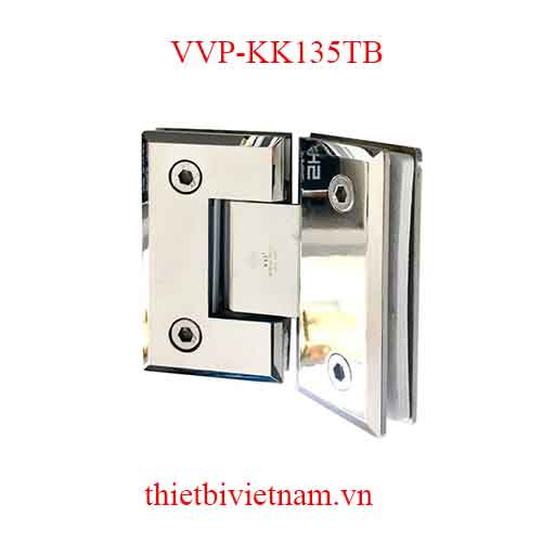 Bản lề kính kính 135 độ VVP trắng bóng model VVP-KK135TB