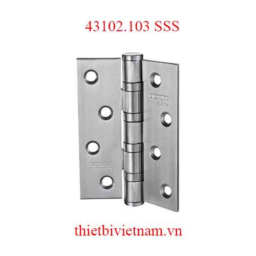 Bản lề lá bằng inox 304 dài 107mm dày 3mm model 43102.103 SSS