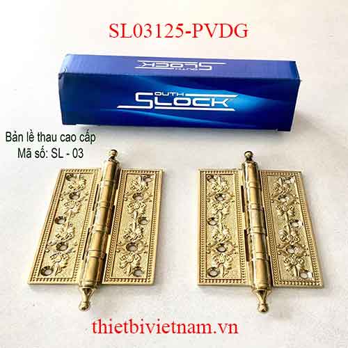 Bản lề Thái Lan PVD GOLD dài 125mm, dày 4mm SL03125-PVDG