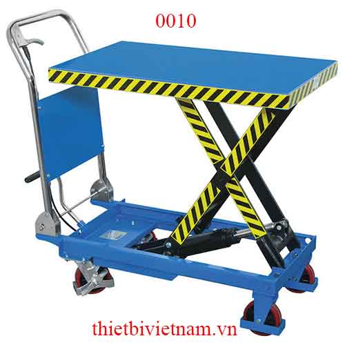 Bàn nâng 500kg bằng thủy lực, di dộng như xe nâng hàng đẩy tay hãng FERVI model 0010