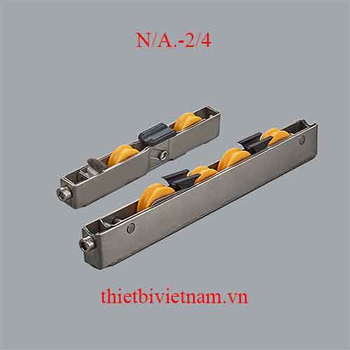 Bánh xe 2/4 bánh lùa cửa nhôm có ray Inox N/A.-2/4