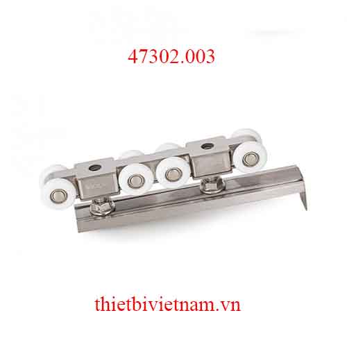 Bánh xe lùa treo 120kg 8 bánh nhựa, đế inox 201 model 47302.003