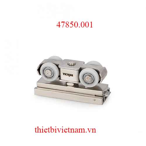 Bánh xe treo 80kg 4 bánh nhựa, đế inox 201, ray vuông model 47850.001