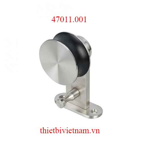 Bánh xe treo đơn 150kg inox 304, ray Inox tròn ø25 model 47011.001