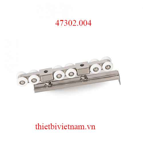 Bánh xe trượt treo 150kg 12 bánh nhựa, đế inox 201 model 47302.004