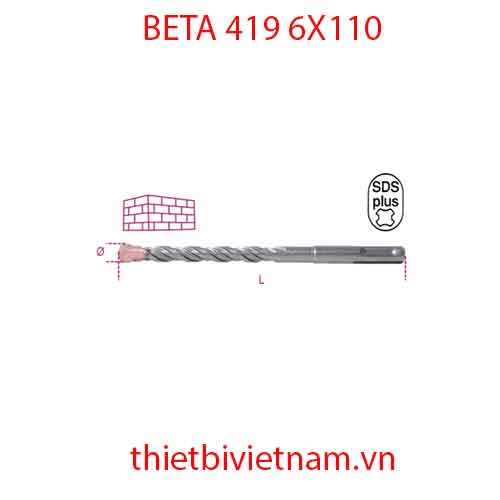 Bộ 10 chiếc HAMMER DRILL BITS BETA MODEL 419 6X110