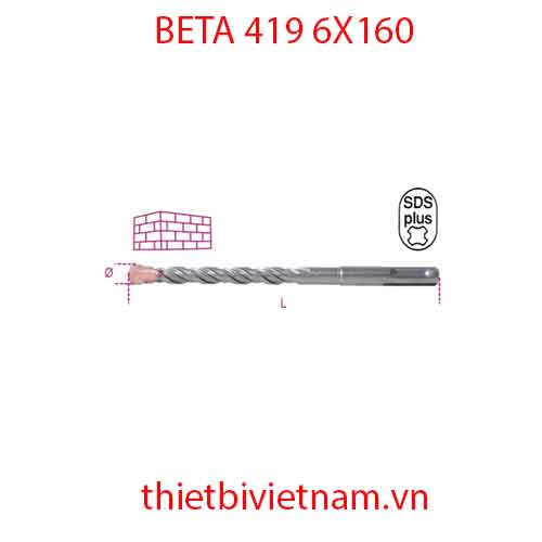 Bộ 10 chiếc HAMMER DRILL BITS BETA MODEL 419 6X160