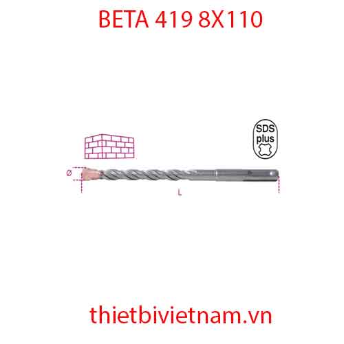 Bộ 10 chiếc HAMMER DRILL BITS BETA MODEL 419 8X110