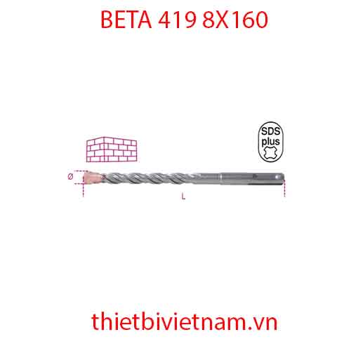 Bộ 10 chiếc HAMMER DRILL BITS BETA MODEL 419 8X160