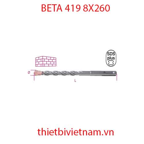 Bộ 10 chiếc HAMMER DRILL BITS BETA MODEL 419 8X260