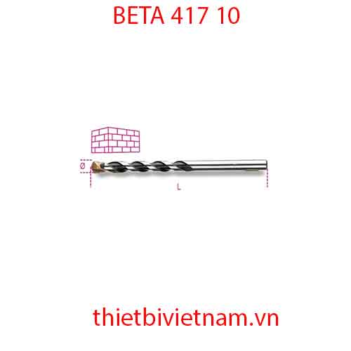 Bộ 10 chiếc HELICAL CYLINDRICAL MASONRY DRILL BETA MODEL 417 10