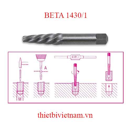 Bộ 10 chiếc TAPERED EXTRACTORS FOR SCREWS BETA MODEL 1430/1