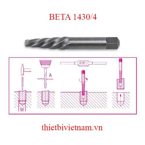 Bộ 10 chiếc TAPERED EXTRACTORS FOR SCREWS BETA MODEL 1430/4