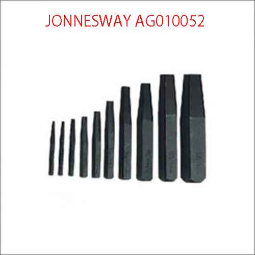 Bộ 10 mũi vuông nhổ bu long gãy JONNESWAY AG010052