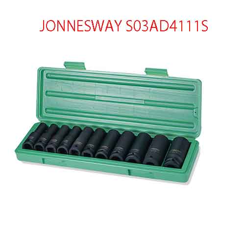 Bộ 11 khẩu đen dài 6 cạnh ½” JONNESWAY S03AD4111S
