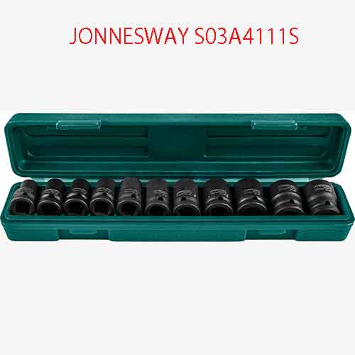 Bộ 11 khẩu đen ngắn 1/2 inch JONNESWAY S03A4111S