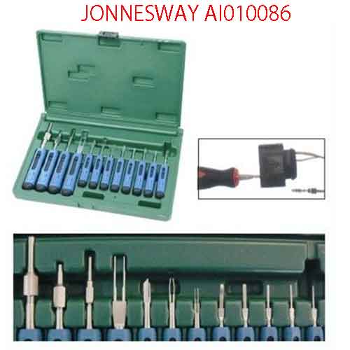 Bộ 12 chi tiết dụng cụ sửa chữa rắc cắm JONNESWAY AI010086