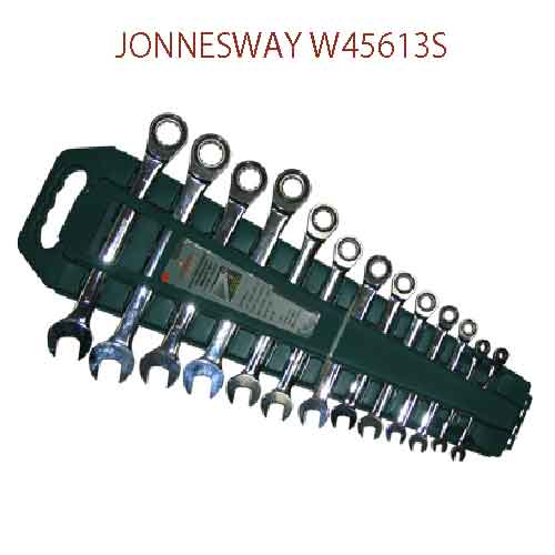Bộ 13 cờ lê 1 đầu 2 cạnh kết hợp đầu tròng lắc nhanh 72 răng JONNESWAY W45613S