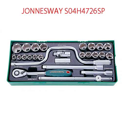 Bộ 26 khẩu và tay vặn 1/2 inch JONNESWAY S04H4726SP