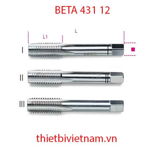Bộ 3 chiếc HAND TAPS COARSE PITCH HSS BETA MODEL 431 12