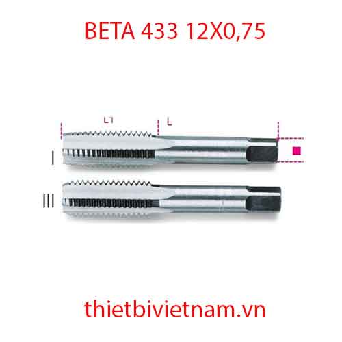 Bộ 3 chiếc HAND TAPS FINE PITCH BETA MODEL 433 12X0,75