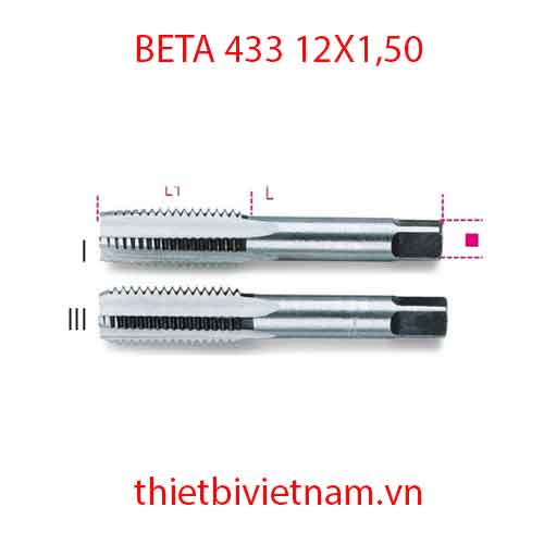 Bộ 3 chiếc HAND TAPS FINE PITCH BETA MODEL 433 12X1,50