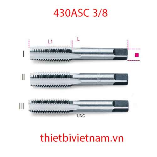 Bộ 3 chiếc HAND TAPS UNC THREAD BETA MODEL 430ASC 3/8