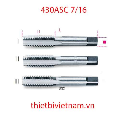 Bộ 3 chiếc HAND TAPS UNC THREAD BETA MODEL 430ASC 7/16