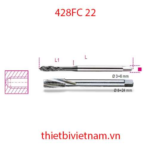 Bộ 3 chiếc MACHINE TAPS FOR BLIND HOLES BETA MODEL 428FC 22