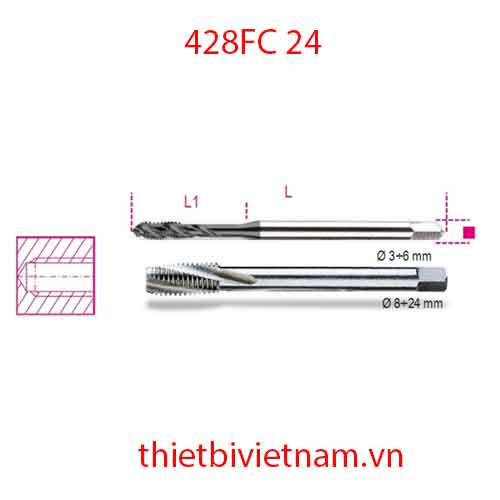 Bộ 3 chiếc MACHINE TAPS FOR BLIND HOLES BETA MODEL 428FC 24
