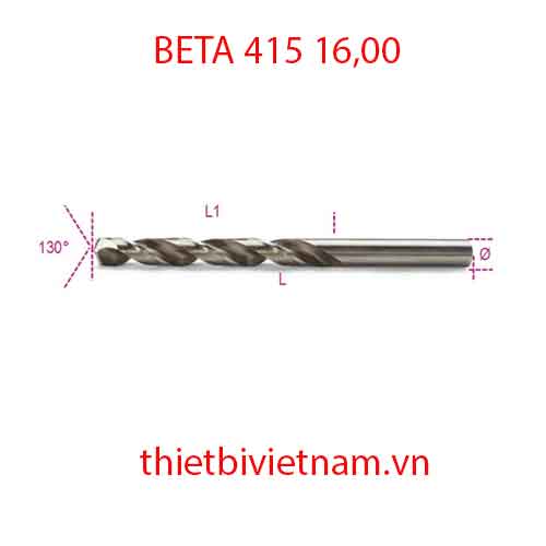 Bộ 3 chiếc TWIST DRILLS CYLINDRICAL HSS-CO BETA MODEL 415 16,00