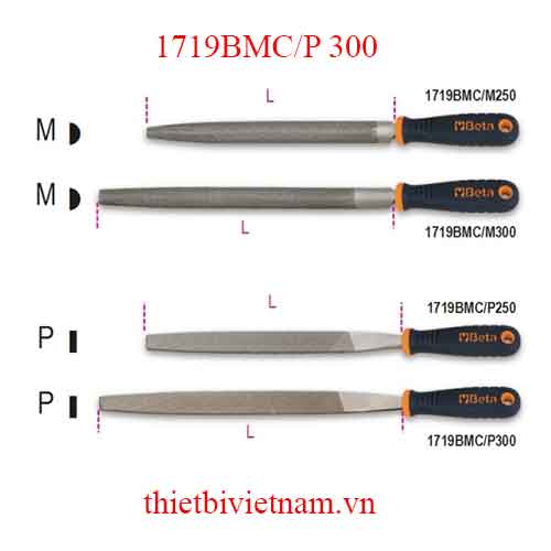 Bộ 4 chiếc HALF-ROUND AND FLAT FILES BETA MODEL 1719BMC/P 300