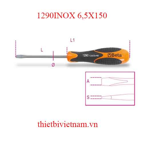 Bộ 4 chiếc SCREWDRIV. SLOTTED HEAD BETA MODEL 1290INOX 6,5X150