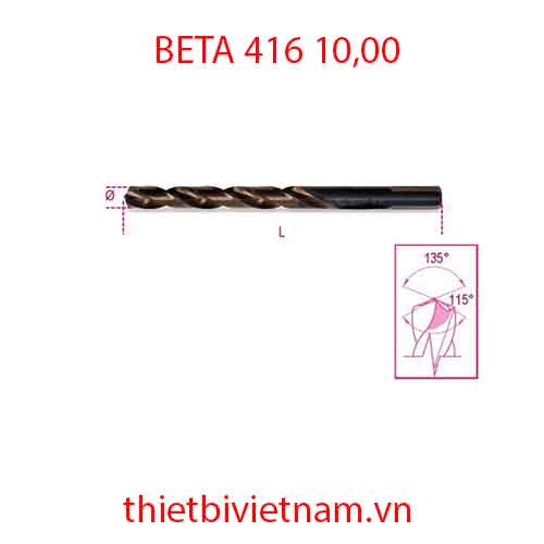 Bộ 5 chiếc DRILL WITH CYLINDRICAL SHANK BETA MODEL 416 10,00