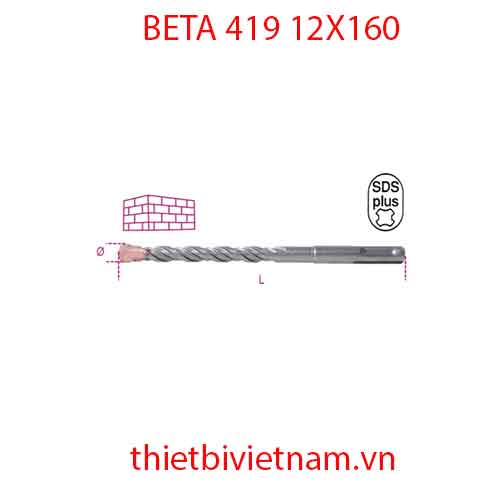 Bộ 5 chiếc HAMMER DRILL BITS BETA MODEL 419 12X160