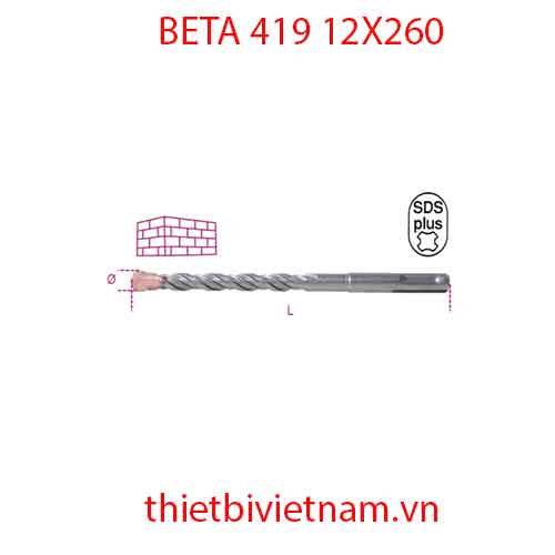 Bộ 5 chiếc HAMMER DRILL BITS BETA MODEL 419 12X260