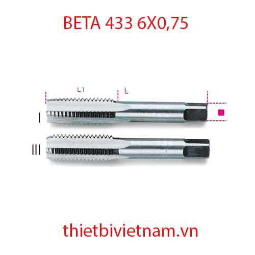 Bộ 5 chiếc HAND TAPS FINE PITCH BETA MODEL 433 6X0,75