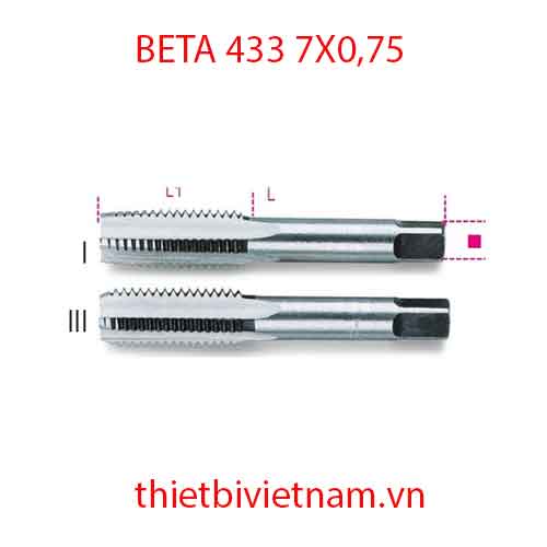 Bộ 5 chiếc HAND TAPS FINE PITCH BETA MODEL 433 7X0,75