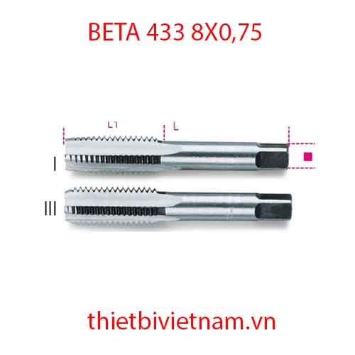 Bộ 5 chiếc HAND TAPS FINE PITCH BETA MODEL 433 8X0,75
