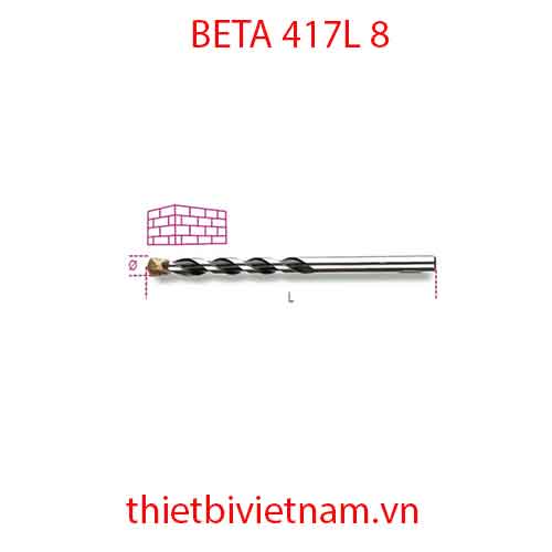 Bộ 5 chiếc HELICAL CYLIN. MASONRY DRILL LONG BETA MODEL 417L 8