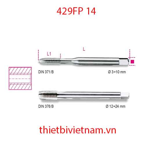 Bộ 5 chiếc MACHINE TAPS CLEARANCE HSS-CO BETA MODEL 429FP 14