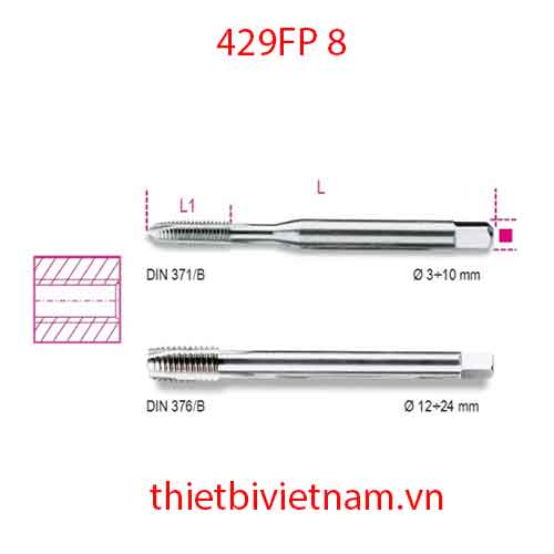 Bộ 5 chiếc MACHINE TAPS CLEARANCE HSS-CO BETA MODEL 429FP 8