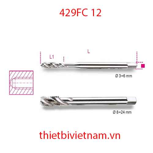 Bộ 5 chiếc MACHINE TAPS FOR BLIND HSS-CO BETA MODEL 429FC 12