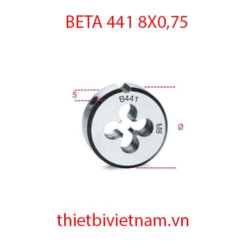 Bộ 5 chiếc ROUND DIES FINE PITCH BETA MODEL 441 8X0,75