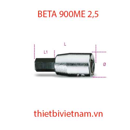 Bộ 5 chiếc SOCKET DRIVERS HEXAGON SCREWS BETA MODEL 900ME 2,5