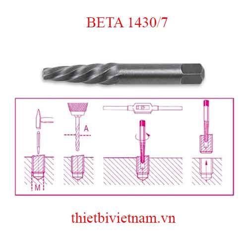 Bộ 5 chiếc TAPERED EXTRACTORS FOR SCREWS BETA MODEL 1430/7