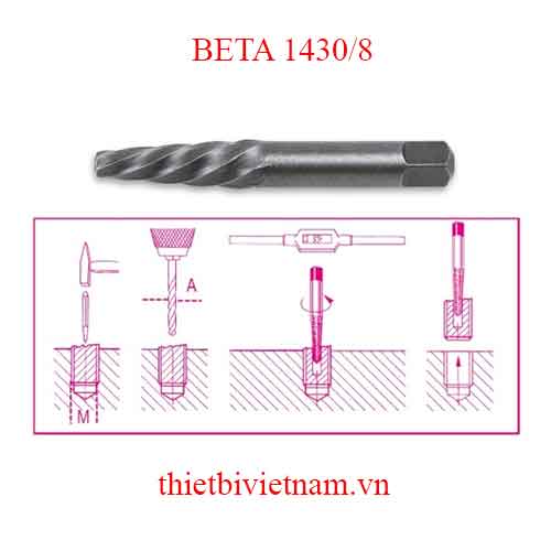 Bộ 5 chiếc TAPERED EXTRACTORS FOR SCREWS BETA MODEL 1430/8